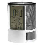 Loskii,Black,Digital,Alarm,Clock,Pencil,Holder,Calendar,Timer,Temperature