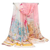 Women's,Georgette,Scarves,Shawl,Quality,Painting,Print,Scarf