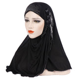 Women,Three,Flower,Tassels,Arabian,Scarf,Turban