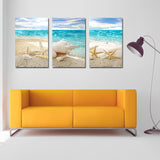Miico,Painted,Three,Combination,Decorative,Paintings,Beach,Shell,Decoration