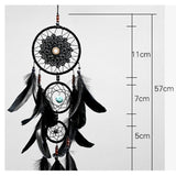 Handmade,Dream,Catcher,Black,Feather,Beads,Balcony,Hanging,Decorations