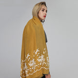 Women,Noble,Linen,Lightweight,Embroidery,Printed,Scarf,Spring,Shawl,Sunscreen,Wraps