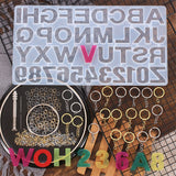 224Pcs,Keychain,Making,Jewelry,Number,Alphabet,Silicone,Mould,Rings,Rings,Twist,Drill,Screw