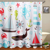 Marine,Animal,Bathroom,Shower,Curtain,Toilet,Cover