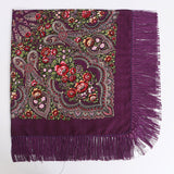 Ethnic,Twill,Cotton,Fringed,Square,Scarf,Retro,Shawl,Print,Scarf