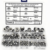 Suleve,MXSN6,180Pcs,Stainless,Steel,Metric,Nylon,Insert,Assortment