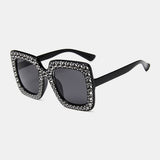 Women,Thick,Frame,Diamond,Decoration,Retro,Fashion,Square,Shape,Protection,Sunglasses