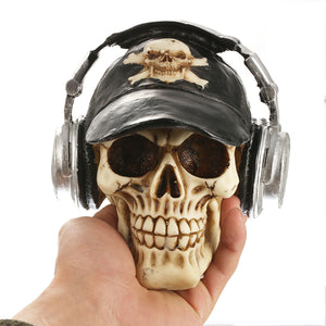 Resin,Craft,Statues,Decoration,Skull,Headphone,Creative,Skull,Figurines,Sculpture