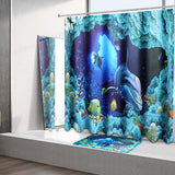 180x180cm,Dolphin,Waterproof,Bathroom,Shower,Curtain,Hooks