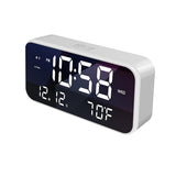 Loskii,Music,Alarm,Clock,Mirrow,Effect,Sound,Brightness,Control,Snooze,Function,Thermometer,Temperature,Display,Desktop,Clock