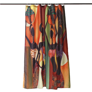 Waterproof,Custom,Distinctive,Cartoon,African,Woman,Bathroom,Shower,Curtains,Decor,60''x72''