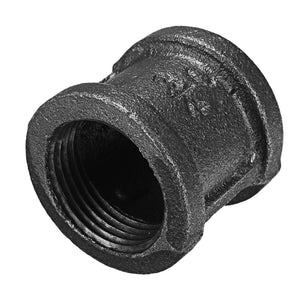 Straight,Malleable,Connector,Female,Coupling,Banded,Black,Fitting"