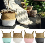 Foldable,Rattan,Straw,Basket,Flower,Hanging,Wicker,Storage,Baskets,Garden,Accessories