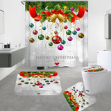 Merry,Christmas,Waterproof,Bathroom,Shower,Curtain,Toilet,Cover