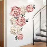 Romantic,Peony,Flowers,Sticker,Decal,Background,Living,Decor