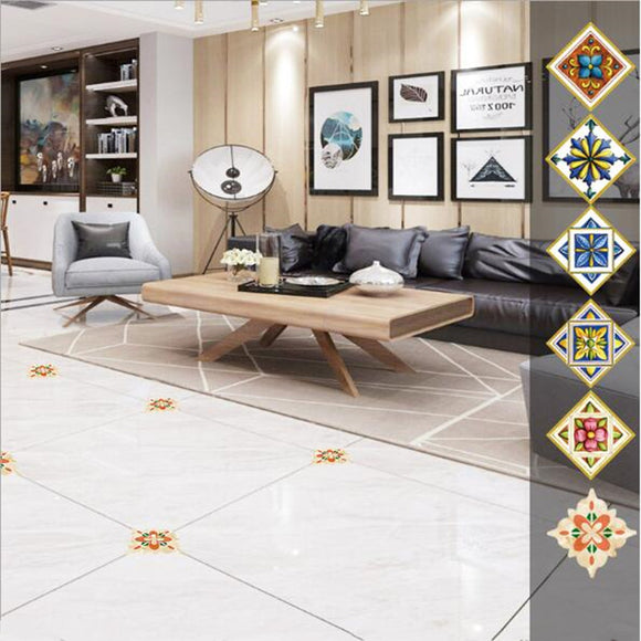 Loskii,SK34017,21Pcs,Bathroom,Kitchen,Waist,Mural,Floor,Tiles,Diagonal,Sticker,Vinyl,Decals