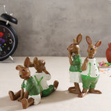 Green,Rabbit,Bunny,Figurine,Statue,Resin,Spring,Easter,Decorations