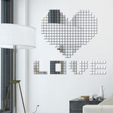 Square,Crystal,Three,Dimensional,Mosaic,Combination,Mirror,Creative,Stickers