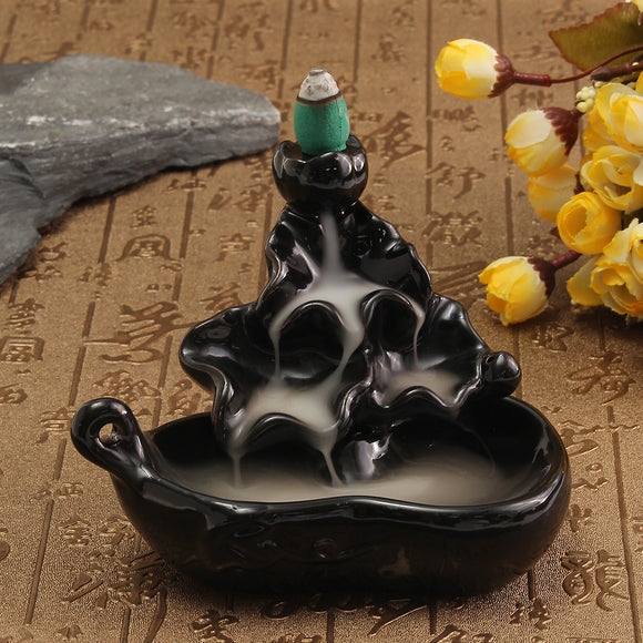 Ceramic,Incense,Burner,Smoke,Backflow,Tower,Holder,Censer,Decor