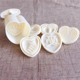 Heart,Stamps,Mould,Mooncake,Festival,Baking,Accessories