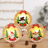 Luminous,Christmas,Wooden,Ornament,Light,Santa,Claus,Decor,Decorations