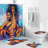 Graffiti,Couple,Bathroom,Waterproof,Shower,Curtain,Toilet,Cover