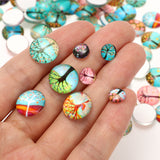 100Pcs,Round,Mixed,Glass,Patch,Crafted,Handcrafted,Tiles,Jewelry,Making,Decorations