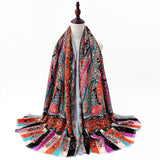 Shawl,Sunscreen,Retro,Cotton,Linen,Mexican,Scarf