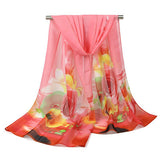 Women,Summer,Chiffon,Scarf,Travel,Flowers,Breathable,Shawl