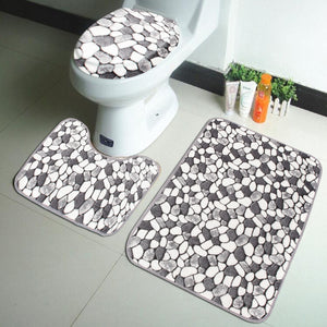 Stone,Pattern,Washable,Bathroom,Pedestal,Toilet,Cover,Bathroom,Floor