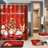 180x180cm,Bathroom,Shower,Curtain,Mildew,Splash,Christmas,Waterproof,Decor