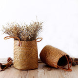 Decorative,Woven,Flower,Basket,Dried,Flowers,Flower,Arrangement,Basket,Retro,Woven,Straw,Storage,Flower,Basket