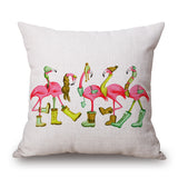 Honana,45x45cm,Vintage,Flamingos,Cotton,Linen,Throw,Pillow,Christmas,Waist,Cushion,Cover