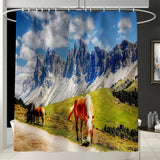 Horse,Bathroom,Shower,Curtain,Skidproof,Toilet,Cover