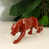 Geometric,Leopard,Sculpture,Statue,Figure,Ornament,Resin,Panther,Office,Decorations