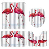 Flamingo,Waterproof,Bathroom,Shower,Curtain,Toilet,Cover,Floor,Bathroom,Hooks