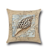 Conch,Seahorse,Seashell,Cushion,Cover,45*45cm,Cotton,Linen,Wedding,Decor,Throw,Pillow