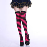 Women,Stripe,Multi,Color,Dresses,Thigh,Stockings,Cosplay,Socks