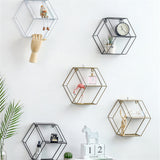 Metal,Nordic,Hexagon,Partitions,Shelf,Hanging,Mounted,Storage,Hoder,Decorations,Decorative,Hardware