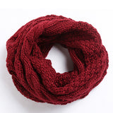 Women,Solid,Knitted,Collar,Scarves,Scarves,Warmer,Circle,Scarf,Windproof