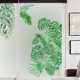 Loskii,FX82120,Bedroom,Tropical,Vegetation,Sticker,Green,Leaves,Drawing,Paper,Decor