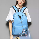 Outdoor,Travel,Backpack,Waterproof,Nylon,School,Rucksack,Girls,Women,Headphone