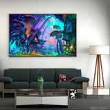 24x36'',Psychedelic,Mushroom,Print,Fabric,Poster,Decorations