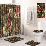 Bathroom,Toilet,Cover,Waterproof,Bathroom,Shower,Curtain,Chrismas,Print