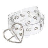 Transparent,Women's,Heart,Round,Shape,Buckle,Clear,Waist