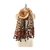 Women,Gradient,Leopard,Print,Fashion,Tassel,Fringe,Banquet,Leisure,Scarf