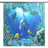 Dolphin,Ocean,Bathroom,Shower,Curtain,Toliet,Pedestal,Cover