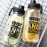 1000ml,Portable,Glass,Water,Bottle,Drink,Outdoor,Sport,Office,Travel,Sleeve,Straw