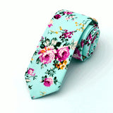 Wedding,Cotton,Printing,Floral,Skinny,Grooms,Necktie