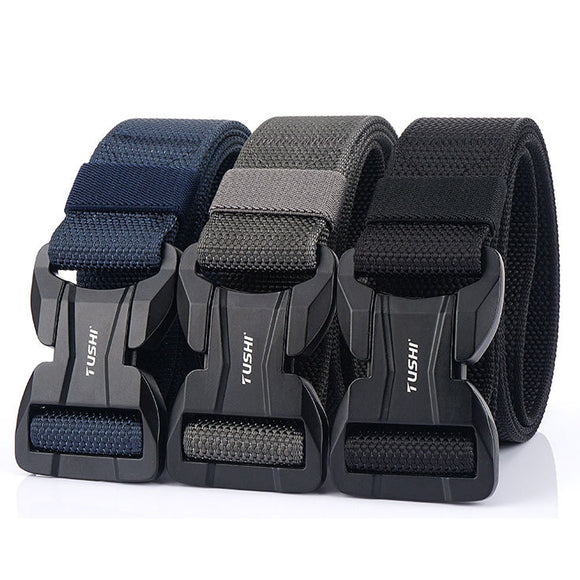 TUSHI,125CM,Magnetic,Buckle,Leisure,Canvas,Breathable,Waist,Quick,Unlock,Men's,Elastic,Tactical